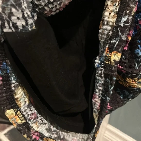 AQUA Puckered Lace Dress Floral/Mulit - Picture 8 of 14